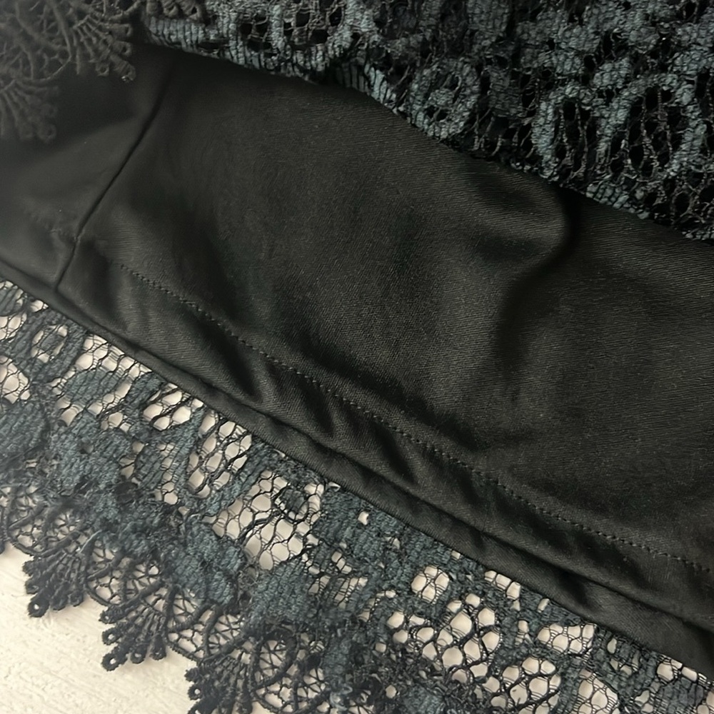 Zara lace dress midi bodycon navy blue sleeveless fitted black label  Sz. L - Picture 9 of 15